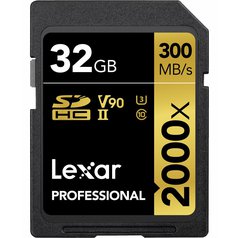 LEXAR Pro 32GB 2000X SDHC/SDXC UHS-II U3(V90) R300/W260