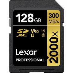 LEXAR Pro 128GB 2000X SDHC/SDXC UHS-II U3(V90) R300/W260