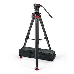 Sachtler aktiv8T Touch & Go with flowtech75 aktiv tripod, mid-level spreader, carry handle and bag