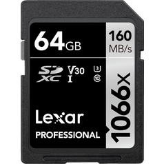 LEXAR Pro 1066x SDXC U3 (V30) UHS-I R160/W70 64GB
