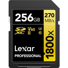 LEXAR Pro 1800x SDXC U3 (V60) UHS-II R270/W180 256GB