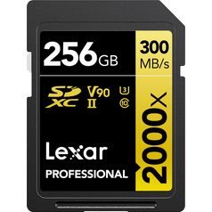 LEXAR Pro 256GB 2000X SDHC/SDXC UHS-II U3(V90) R300/W260