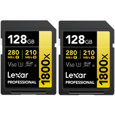 LEXAR Pro 1800x SDXC U3 (V60) UHS-II R270/W180 128GB - 2pack