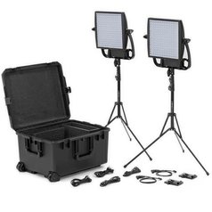 Litepanels Astra 6X Traveler Bi-Color Duo 2-Light Kit with V-Mount Battery Plates
